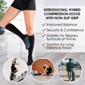 img 3 attached to 15-20MmHg Graduated Compression Socks With Non-Slip Grips For Safety - Perfect For Women & Men!
