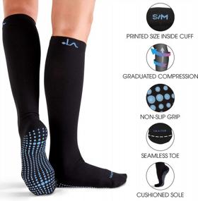 img 1 attached to 15-20MmHg Graduated Compression Socks With Non-Slip Grips For Safety - Perfect For Women & Men!