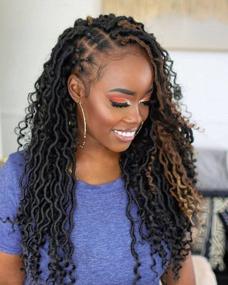 img 4 attached to Toyotress Goddess Locs Crochet Hair - 14 Inch 6 Packs Natural Ombre Blonde Curly Faux Locs Crochet Hair, Pre-Looped Crochet Braids Synthetic Braiding Hair Extensions (14 Inch, T27-6P)