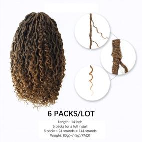 img 1 attached to Toyotress Goddess Locs Crochet Hair - 14 Inch 6 Packs Natural Ombre Blonde Curly Faux Locs Crochet Hair, Pre-Looped Crochet Braids Synthetic Braiding Hair Extensions (14 Inch, T27-6P)