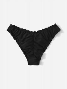 img 3 attached to Milumia Women'S Bikini Bottoms: Solid Ruched Lettuce Trim Swimwear