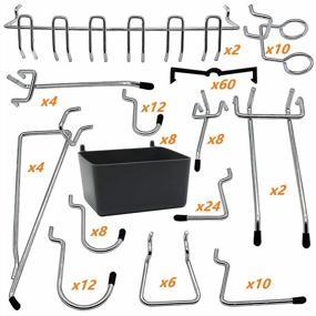 img 1 attached to 170-Piece Pegboard Hook Kit With Metal Hooks, Bins, And Locks For Ultimate Tool Organization
