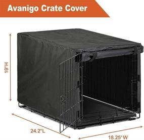 img 2 attached to 🐶 Avanigo Waterproof Black Dog Crate Cover - Fits 24", 36", 42", 48" Metal Crates - Durable and Versatile Pet Kennel Cover for Indoor/Outdoor Use