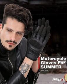 img 3 attached to 🧤 Black XX-Large Motorcycle Summer Gloves for Men and Women - Touchscreen Riding Gloves with Knuckle Protection for Powersport