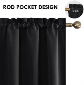 img 1 attached to 2 Pack Blackout Curtains - Room Darkening Thermal Insulated Window Treatments, 42X45 Inches Long Rod Pocket Drapes