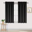 2 pack blackout curtains - room darkening thermal insulated window treatments, 42x45 inches long rod pocket drapes logo