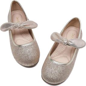 img 4 attached to DeerBunny Toddler Little Princess Glitter Girls' Shoes : Flats