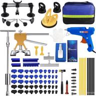 97pcs zeusfire dent puller kit - paintless car dent repair set with double pole bridge puller, slide hammer t-bar dent puller, golden lifter, suction cup, and glue gun - ideal for auto body dent removal логотип