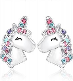 img 4 attached to Magical Unicorn Earrings: Perfect Gift For Girls - Hypoallergenic, Ideal For Birthdays, Christmas And Back-To-School - Ages 2 To 12