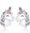 magical unicorn earrings: perfect gift for girls - hypoallergenic, ideal for birthdays, christmas and back-to-school - ages 2 to 12 logo