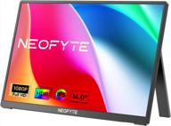 neofyte arzopa t14s 14" portable monitor - 1920x1080p, 60hz, frameless, ultrawide screen, built-in speakers, wall mountable, hd logo