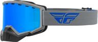 fly racing focus snow goggle (grey/blue w/sky blue mirror/smoke lens) logo