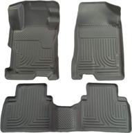 🚗 husky liners weatherbeater series grey floor liners for 2006-2011 honda civic 4 door – front & 2nd seat liners, 3 piece set (98412) logo