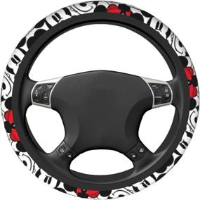 img 2 attached to 🚗 Universal 15 Inch LIUKLAI Steering Wheel Cover - Anti-Slip Elasticity Car Accessories for Women Men: Steering Wheel Protector