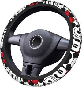 img 1 attached to 🚗 Universal 15 Inch LIUKLAI Steering Wheel Cover - Anti-Slip Elasticity Car Accessories for Women Men: Steering Wheel Protector