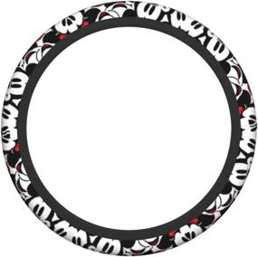 img 4 attached to 🚗 Universal 15 Inch LIUKLAI Steering Wheel Cover - Anti-Slip Elasticity Car Accessories for Women Men: Steering Wheel Protector