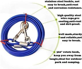 img 3 attached to Love Dream Dog Tie Out Cable for Dogs Up to 125 lbs, Super Durable and Chew-Proof, 10ft 16ft 32ft Length Options Dog Leash for Yard, Camping, Park, Outdoor Activities