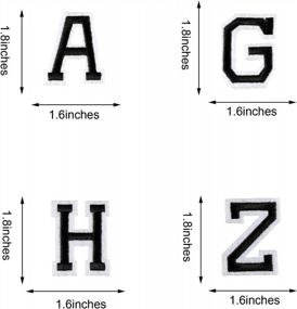 img 2 attached to Classic Black Iron On Sew On Alphabet A To Z Patches - 52Pcs Letters For Clothes