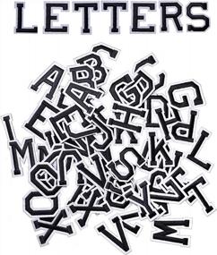 img 4 attached to Classic Black Iron On Sew On Alphabet A To Z Patches - 52Pcs Letters For Clothes