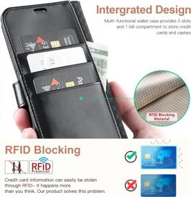 img 2 attached to Galaxy S22 5G Wallet Case, PU Leather Flip Folio Cover With Card Holders RFID Blocking Kickstand Shockproof TPU Inner Shell For 6.1 Inch (2022) - Black