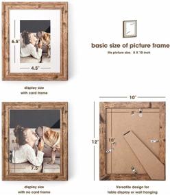 img 2 attached to 6-Pack Rustic Farmhouse Picture Frames For Home & Office Collage - 8X10 With 5X7 Mat, Walnut Brown