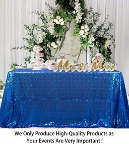 img 3 attached to Sequin Tablecloth Rectangle 90''X132'' Royal Blue Table Cloth Glitter Tablecloth For Party 6FT Table Cover Sparkle Table Linen For Weddings Birthday Party Kitchen Table Linen