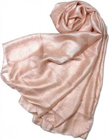 img 1 attached to Shanlin Long Scarf Solid Color Silk Feel Fabric Wrap