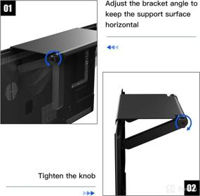 img 2 attached to Black TV Top Shelf Mount – Adjustable 13-Inch Wide Platform for Streaming Devices, Cable Box, Router, Home Decor & More