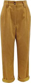 img 1 attached to Women'S High Waisted Straight Leg Corduroy Pants With Pockets - Casual Loose Comfy Trousers