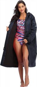 img 4 attached to Оставайтесь в тепле и сухости с унисекс водонепроницаемой длинной флисовой курткой для плавания Adoretex