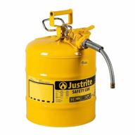 justrite accuflow 7250220 type ii galvanized steel safety can with 5/8&#34 logo