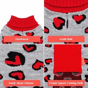 img 2 attached to KYEESE Valentine'S Day Small Dog Sweaters With Leash Hole Turtleneck Dog Knitting Sweater In Heart Leopard Pattern