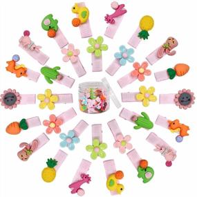 img 3 attached to 🎀 30-Piece Baby Girls Hair Clips Set: Animal, Fruit, and Flower Patterns - 1.5" Toddler Hair Alligator Clips, Cute Baby Barrettes, Hair Accessories for Girls, Infants, and Toddlers