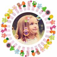 🎀 30-piece baby girls hair clips set: animal, fruit, and flower patterns - 1.5" toddler hair alligator clips, cute baby barrettes, hair accessories for girls, infants, and toddlers logo