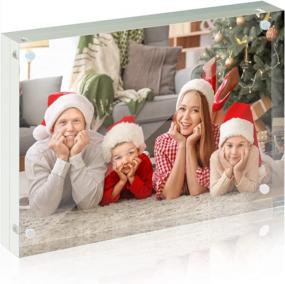 img 4 attached to 5X7 Inch Acrylic Photo Frame - Double Sided Magnetic Desktop Display, 22Mm Thickness Lucite Picture Frames With Free Standing Gift Ideal (1 Pack)