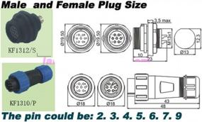 img 2 attached to Wellsem 7Pin 5A 125V Size 13Mm Aviation Cable Connector IP68 Wire Plug + Mount Panel Socket Connector For 4.5-7Mm Power Cable (5 Pack)