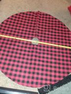 img 1 attached to Red & Black Plaid Buffalo Check Christmas Tree Skirt - 36 Inches Double Layer Handicraft Xmas Decor review by Erika Carroll
