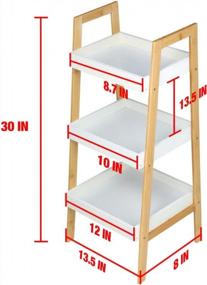 img 1 attached to Modern Ladder Bookshelf Organizer With 3 Tiers For Bathroom, Corner Display, Or Casual Home Storage - Magshion Basics Decorative Leaning Bookcase Shelves