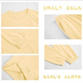 img 1 attached to Kids Girls Imily Bela Sweatsuit Lounge Sets Crewneck Sweatshirt Casual Drawstring Jogger Pants With Pocket