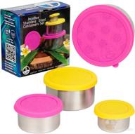 🐢 jacebox snack containers for kids: turtle design, leak-proof stainless steel with plastic-free silicone lid логотип