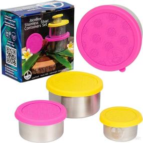 img 4 attached to 🐢 JaceBox Snack Containers for Kids: Turtle Design, Leak-proof Stainless Steel with Plastic-Free Silicone Lid