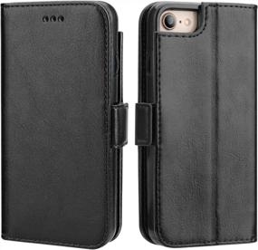 img 4 attached to Vaburs IPhone 7 Flip Case IPhone 8 IPhone SE 2020 Wallet Case With Card Holder, Premium PU Leather Kickstand Shockproof Protective Cover For IPhone 7/8/SE 4.7 Inch(Black)