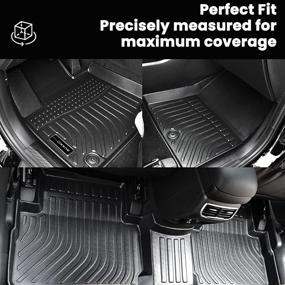 img 2 attached to 🚗 Premium All-Weather Floor Mats: Hyundai Santa FE 2021-2022 (Non-Hybrid) - TPE Rubber Liners Set - All-Season Guard, Odorless & Anti-Slip - 1st & 2nd Row Coverage