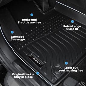 img 1 attached to 🚗 Premium All-Weather Floor Mats: Hyundai Santa FE 2021-2022 (Non-Hybrid) - TPE Rubber Liners Set - All-Season Guard, Odorless & Anti-Slip - 1st & 2nd Row Coverage