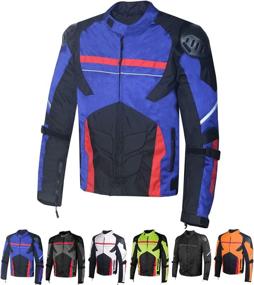 img 4 attached to AirTrek Men Mesh Motorcycle Touring Водонепроницаемая байкерская куртка от дождя Синяя S