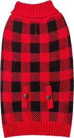 img 4 attached to 🐶 KYEESE New Year Dog Sweaters Buffalo Check: Stay Cozy with Turtleneck & Leash Hole, Ideal for Small Dogs in Cold Weather