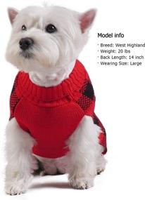 img 1 attached to 🐶 KYEESE New Year Dog Sweaters Buffalo Check: Stay Cozy with Turtleneck & Leash Hole, Ideal for Small Dogs in Cold Weather