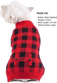 img 2 attached to 🐶 KYEESE New Year Dog Sweaters Buffalo Check: Stay Cozy with Turtleneck & Leash Hole, Ideal for Small Dogs in Cold Weather