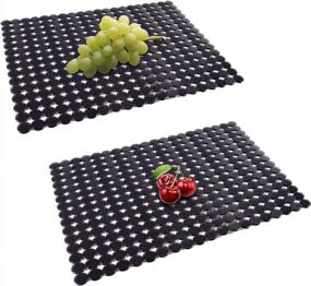 img 4 attached to Protect Your Sink With Qulable Kitchen Sink Mats - 2 Pack, Fast Draining, Adjustable, Eco-Friendly, Dots Design (Black) - Perfect For Stainless Steel And Ceramic Sinks