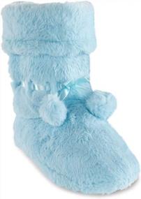 img 3 attached to Cozy Up With PajamaGram Women'S Slipper Boots With Pom Poms